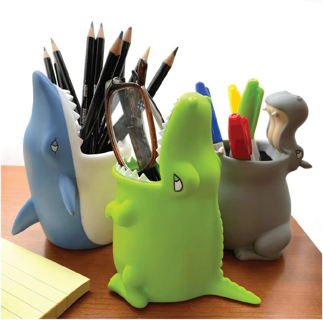 Fun Kids Animal Toothbrush Holder, Bathroom Organizer, Pencil Cup - Shark