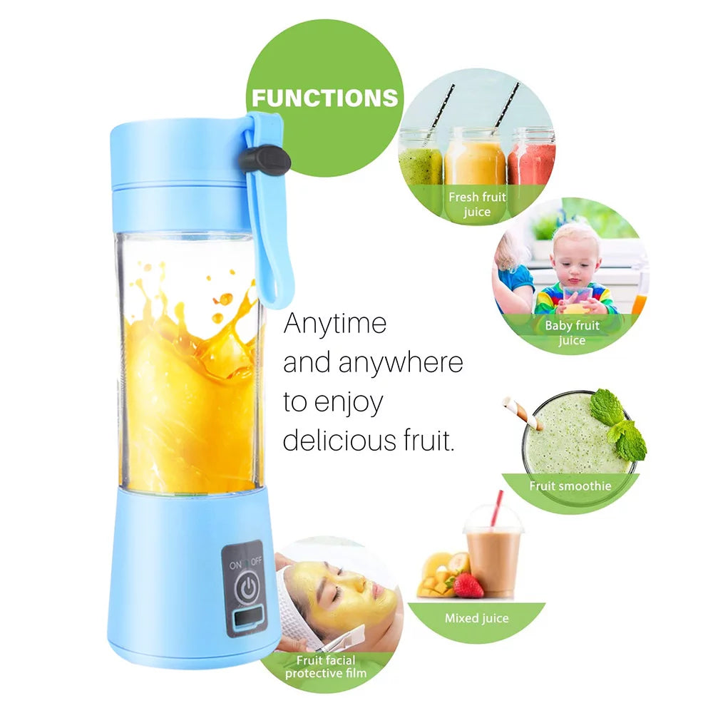 380Ml Electric Juicer Bottle, Fruit Vegetable Blender, Portable Smoothie Maker Mixer Bottle, Rechargeable Blender Bottle, Purple