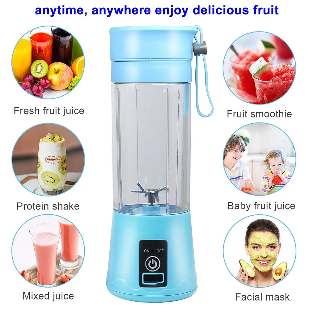 380Ml Electric Juicer Bottle, Fruit Vegetable Blender, Portable Smoothie Maker Mixer Bottle, Rechargeable Blender Bottle, Purple