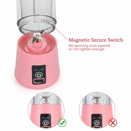 380Ml Electric Juicer Bottle, Fruit Vegetable Blender, Portable Smoothie Maker Mixer Bottle, Rechargeable Blender Bottle, Purple