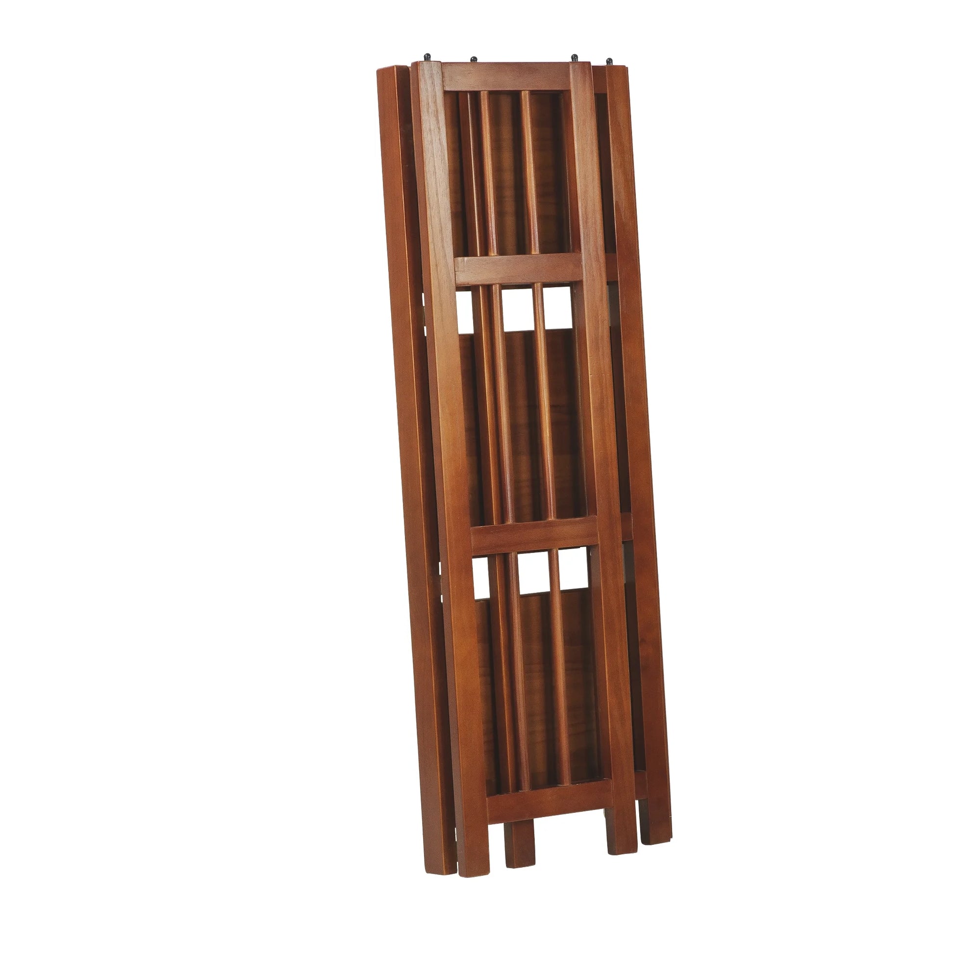 3 Shelf 14 Inch Folding Office Furniture Wood Bookcase, Mahogany